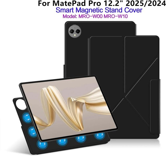 Magnetische Smart Book Cover Hülle für Huawei MatePad Pro 12.2 MRO-W00 W10 2024 in Schwarz - Bild 1
