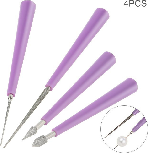 Nadelfeilen-Set mit Diamantspitze und ABS-Griff in Lila für die DIY-Schmuckherstellung und Perlenbearbeitung - Bild 1