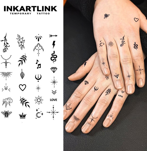 INKARTLINK Temporäres Henna-Finger-Tattoo, wasserfest, semi-permanent - Bild 1