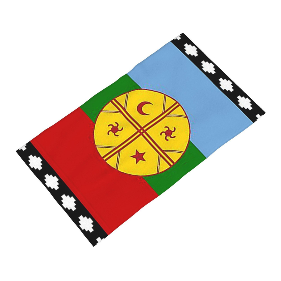 Saugfähiges Baumwollhandtuch Mapuche Flagge in Weiß, Breite: 30 cm, Höhe: 60 cm - Bild 3