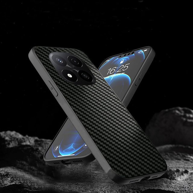 Xiaomi Handyhülle aus Kunstleder mit Carbonfaser-Streifen in Schwarz für Redmi Note 11 11S 12 12S 13 14 15 4G 5G Pro Plus - Bild 1