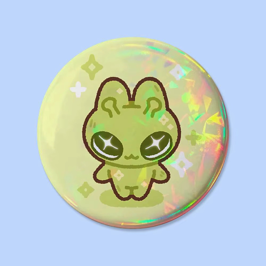 Broschen Grüne Alien-Katzen, Unisex - Bild 4