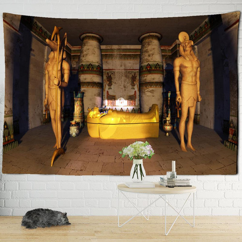 Super Six Wandteppich Altes Ägypten Pharao im Boho-Stil, mehrfarbig, B: 95 cm, H: 70 cm - Bild 5