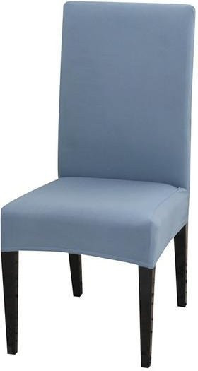 Housmife Samt-Stuhlhussen für Esszimmerstühle, einfarbig, Blau - Bild 1