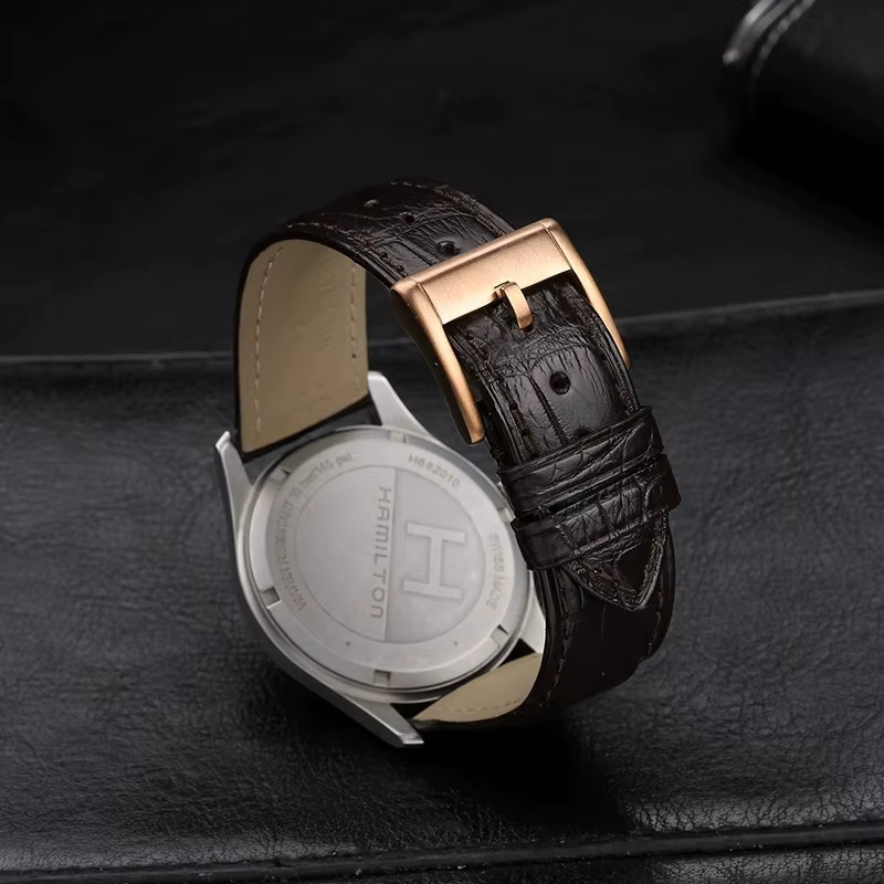 ZETHYDUM Uhrenarmband Krokodilleder, Schwarz, Herren, 20 mm, 22 mm - Bild 3