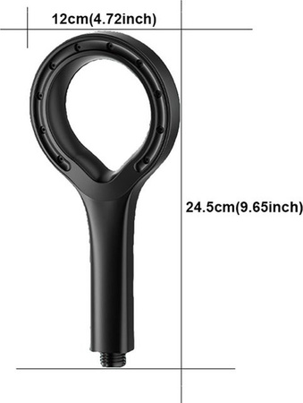 Wasserdruckverstärkende Handbrause Yiran toy 1 in Mattblack, ringförmige Duschkopf-Düse aus ABS mit großer Platte, wassersparend und verstopfungshemmend