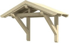 Skan Holz Haustür-Vordach Siegen 1 aus nordischer Fichte in Natur Beige, Breite: 247 cm, Tiefe: 116 cm - Bild 1