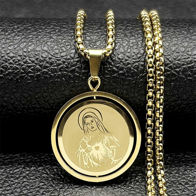 AFAWA Anhänger Halskette, Edelstahl, Gold, Unisex - Bild 1