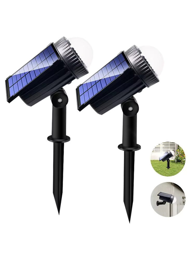 UMEXUS RGB LED Solarstrahler für den Außenbereich, IP65 wasserdichte Solar-Landschaftsbeleuchtung in Schwarz für Garten und Hof - Bild 7