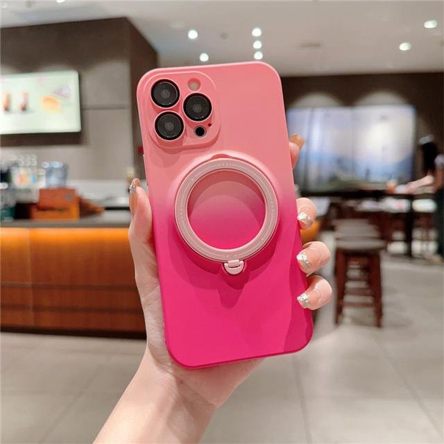 Yiran Handyhülle aus Flüssigsilikon mit MagSafe Magnetischem Ständer für iPhone 15 Pro Max, 14, 13, 12, 11 und 16 Plus in Pink - Bild 1