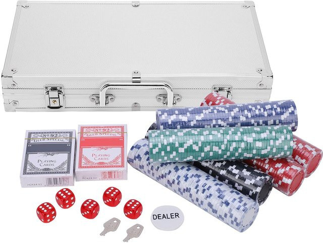 aimo Chips Set Texas Karten Poker Würfel Decks Set, 300 Stück - Bild 1