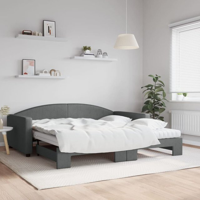 vidaXL Schlafsofa mit Matratzen, Dunkelgrau, B/T/H: 223 x 100 x 75 cm - Bild 3