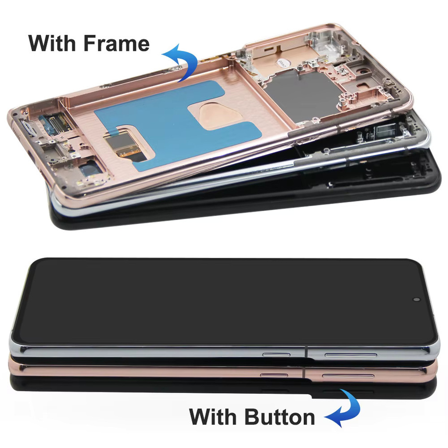 Samsung S21 Plus 5G Ersatzdisplay mit Rahmen und Touch Digitizer in Schwarz - Bild 1