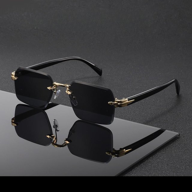 NAPAGE Sonnenbrille randlos, Square, Metall, grau, unisex - Bild 1