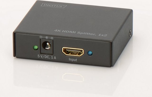 Digitus DS-46304 HDMI Splitter 1 auf 2 Ports für 4K UHD und 3D-Wiedergabe, Schwarz - Bild 2