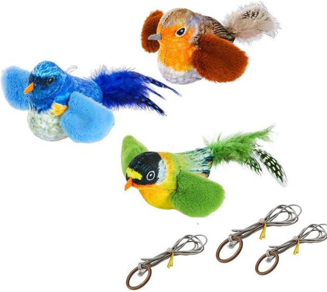 Oudun Zwitschernder Vogel, Katzenspielzeug, Plüschvogelspielzeug - Bild 1