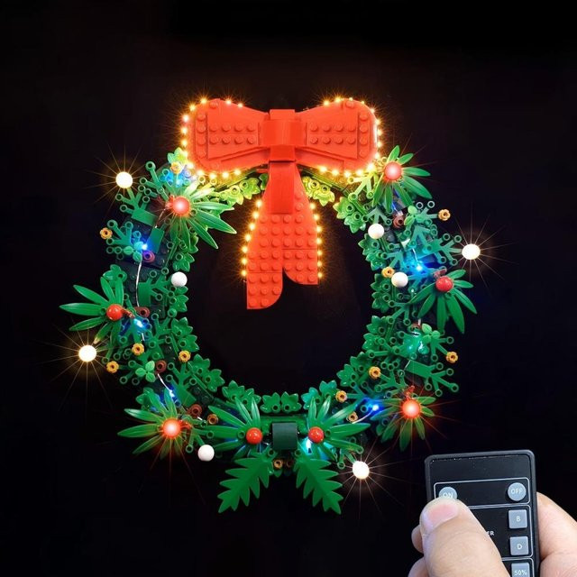 LYBMTWF LED-Beleuchtungsset für Lego 40426 Weihnachtskranz mit RGB-Multicolor-Licht und Fernbedienung - Bild 1