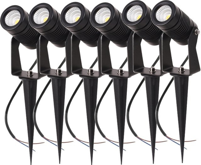 Berabo 6er Set Wasserdichte LED-Gartenlampen in Weiß mit Erdspieß für den Außenbereich, Modernes Design, Cool White - Bild 1