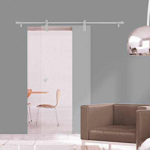 NOVADOORS Schiebetürsystem für Glastür in Silber in Stainless-Look, Breite: 110 mm, Höhe: 110 mm - Bild 2