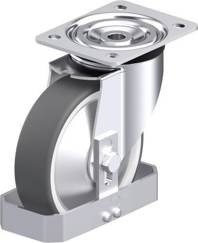 Blickle L-POTH 160K-FA-FS Stahlblech-Lenkrolle in Silber mit 160 mm Rad-Durchmesser und 400 kg Tragfähigkeit - Bild 1
