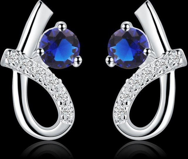 Wucifang Jewelry Ohrstecker, 925 Silber, Zirkonia, Kristall, Damen - Bild 1