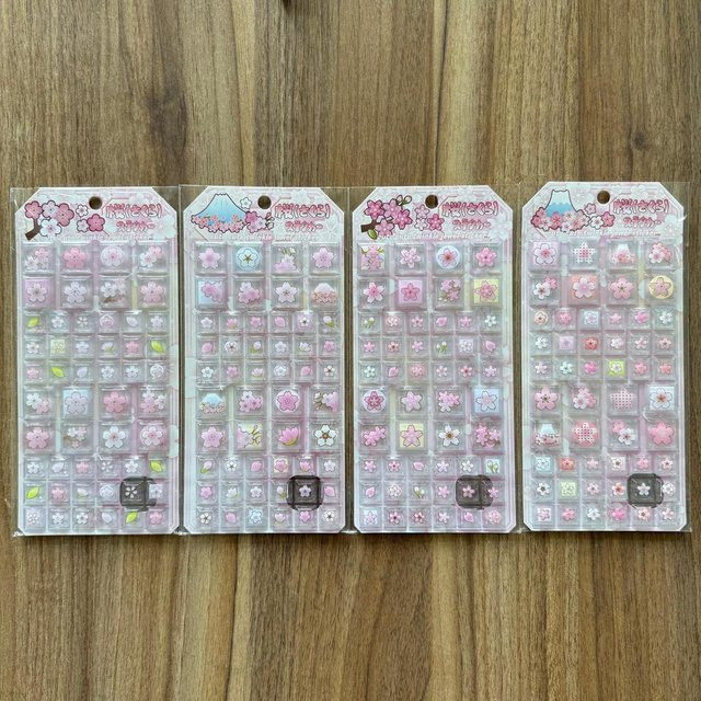 4 Stück rosa Kirschblüten-Aufkleber mit Mount-Fuji-Motiv für deine Planer und DIY-Projekte von RecordingYourLife Store - Bild 1