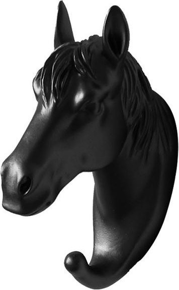 Selbstklebender Wandhaken Chenxin2 in Pferdeform, Schwarz, B/H/T: 16,5 x 16,0 x 6,5 cm - Bild 1