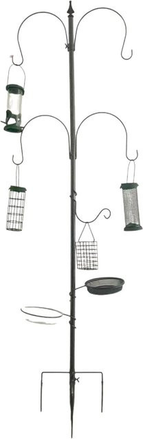 Relaxdays 6-in-1 Vogelfutterstation aus Stahl in Grau, H x B x T: 231 x 55,9 x 5 cm - Bild 1