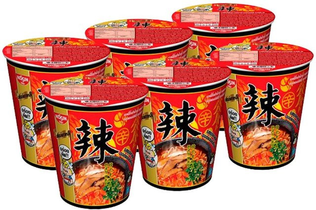 Nissin Premium Cup Noodle Instant-Nudeln koreanisch scharf und würzig 6 x 70 g - Bild 1