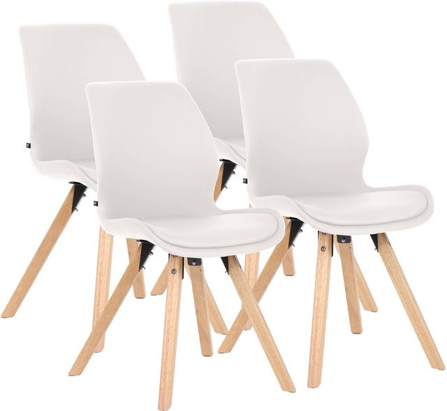 CLP Esszimmerstuhl 4er Set Luna gepolstert, moderner Polsterstuhl mit Rückenlehne für Esszimmer und Wohnzimmer - Bild 1