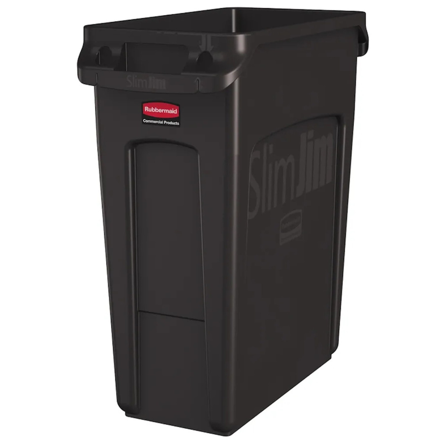 Rubbermaid Slim Jim Mülleimer mit Belüftungskanälen Braun 60 Liter H: 63,5 cm, B: 28 cm, T: 56 cm - Bild 2