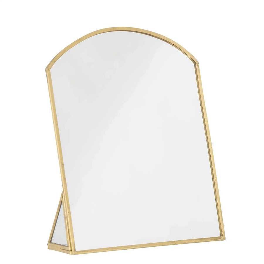 Bloomingville Tischspiegel Inge in Gold aus Glas und Metall, B: 22 cm, H: 25 cm - Bild 1