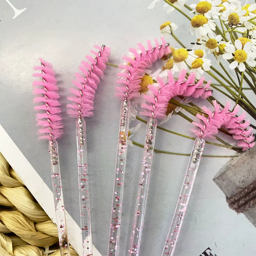 Mollie Lipper Wimpern Pinsel mit Kristall-Griff, 500 Stück, Rose Red, Glänzend - Bild 2