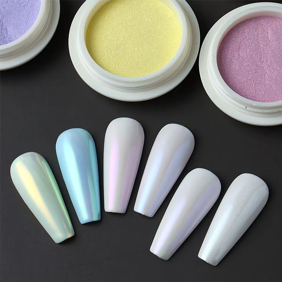Full Beauty Nail Art Glitzerpulver Aurora Effekt, 6 Farben - Bild 4
