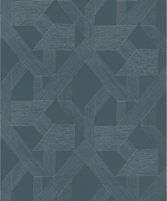 Schöner Wohnen Vliestapete Linien Petrol modern gestreift B: 53 cm, L: 10,05 m - Bild 1