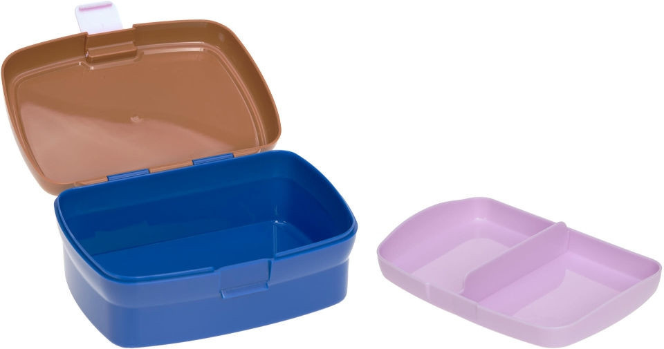 Lässig Lunch Set Little Gang Smile in Caramel und Blue mit Unterteilungen und auslaufsicherem Deckel - Bild 3