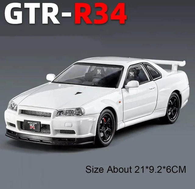 Linyi toy car Skyline Gtr S15 R34 Modellauto, 1:24, mit Licht und Sound, ab 14 Jahren - Bild 1
