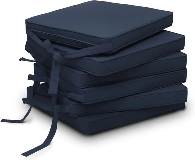 Beautissu Loft SK Stuhlkissen 6er Set Dunkelblau B: 45 cm, T: 40 cm, H: 5 cm - Bild 1
