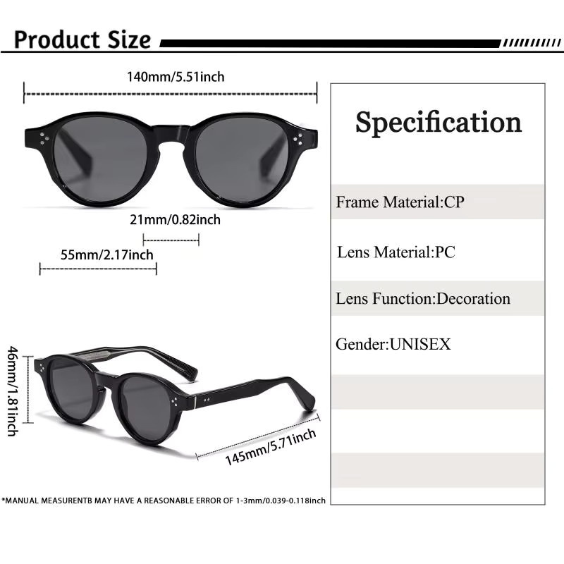 HBK Sonnenbrille, rund, Vollrand, Unisex, schwarz - Bild 2