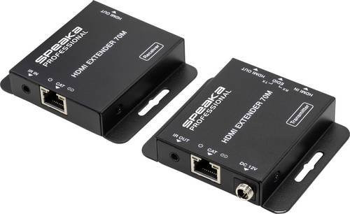 SpeaKa Professional SP-HDE-200 HDMI Extender über RJ45 Netzwerkkabel in Schwarz mit 70 m Reichweite - Bild 1