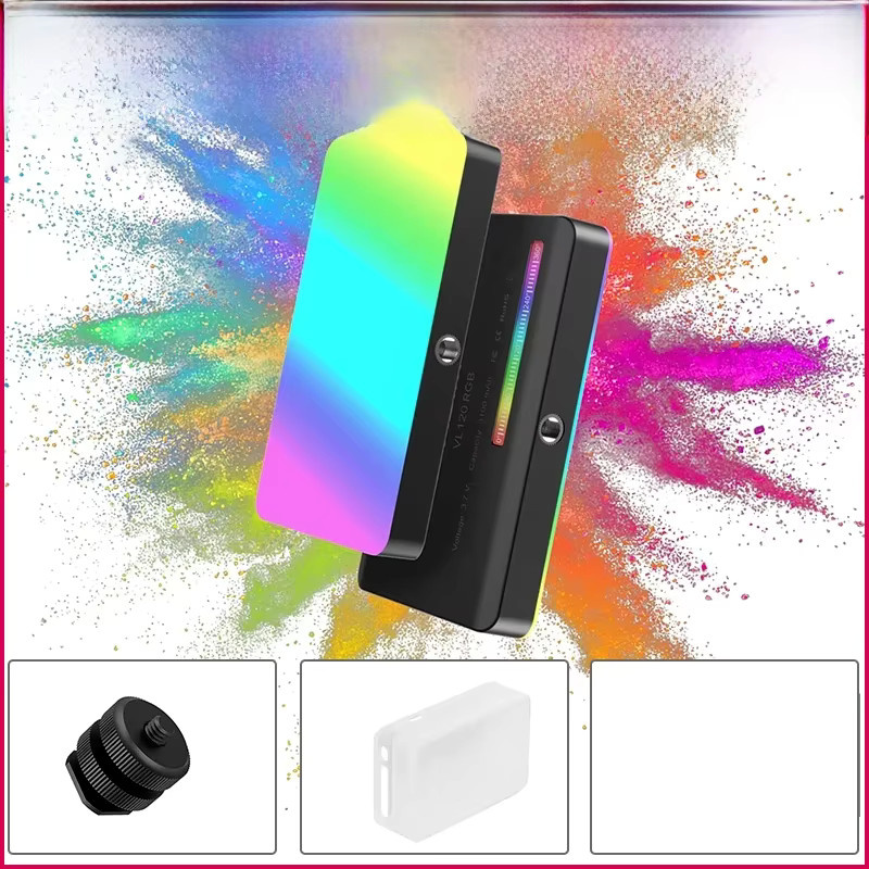 Ulanzi VL120 RGB Mini Tragbares Kamera Video Licht mit 3100 mAh Akku für Smartphone und Vlog in Schwarz und Weiß - Bild 1
