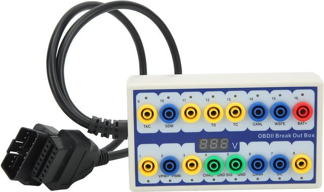 Fishine OBD2 Breakout Box Hochleistungs-Pinbelegungsdetektor Universal für die Auto-OBD-Leitungssignalübertragung, Weiß - Bild 1