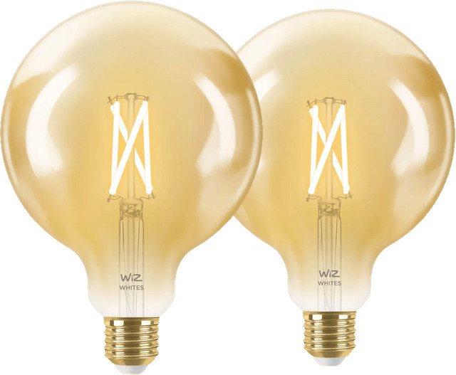 WiZ Smart-Filamentlampe Globe XL Doppelpack, LED, E27, transparentes Glas, CCT Warmweiß bis Kaltweiß, WiFi und Bluetooth - Bild 1