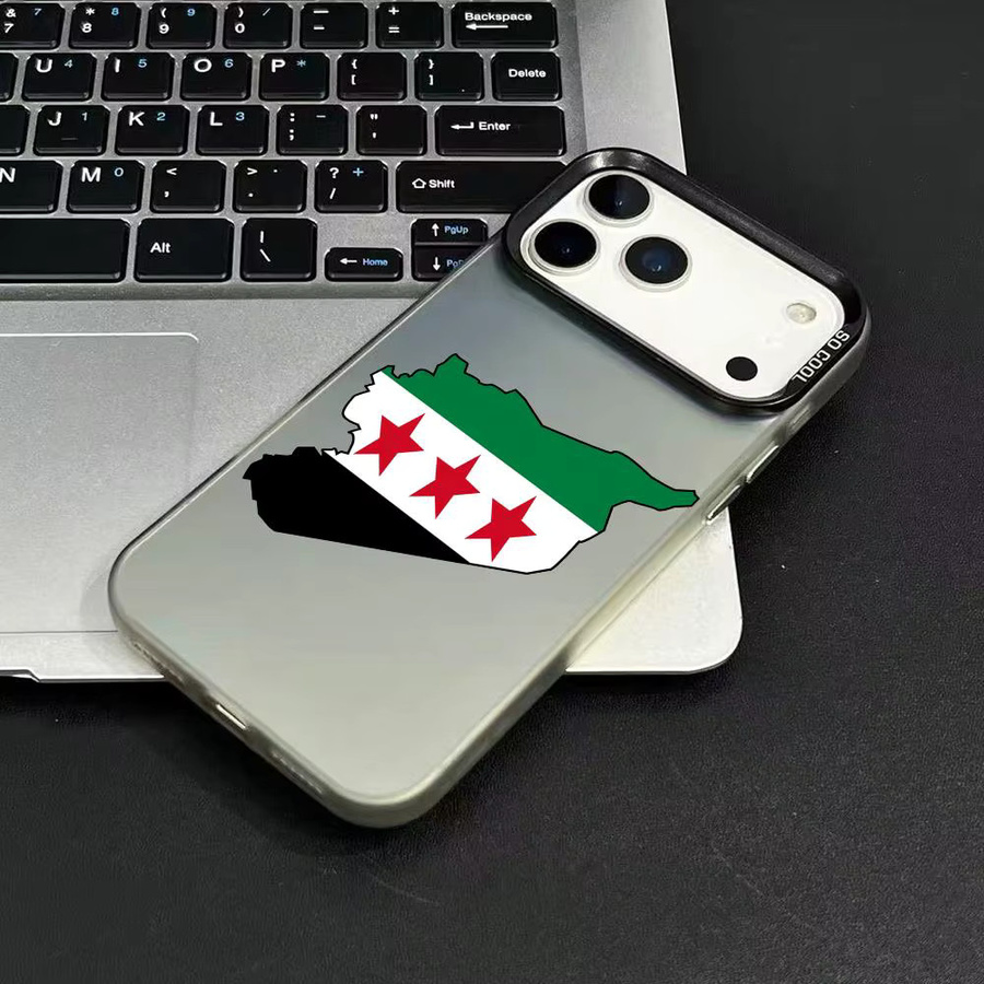 Handyhülle mit Syrien Flaggen Design für Apple iPhone 11 bis iPhone 17 Pro Max, Matte Laser Aurora stoßfeste Schutzhülle - Bild 3
