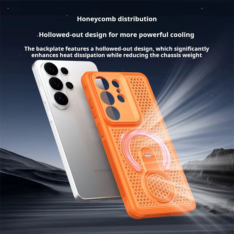 SUNWARD Magnetische MagSafe Handyhülle für Samsung Galaxy S26, S26 Ultra, S26 Plus mit 360 Grad Ringhalterung und Wärmeableitung in Grau - Bild 3