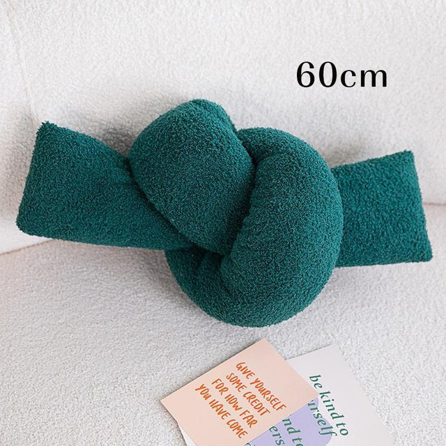 Yiran toy Knoten Kissen aus Plüsch in Grün im Nordischen Stil, unregelmäßig geformtes Dekokissen für dein Sofa - Bild 1