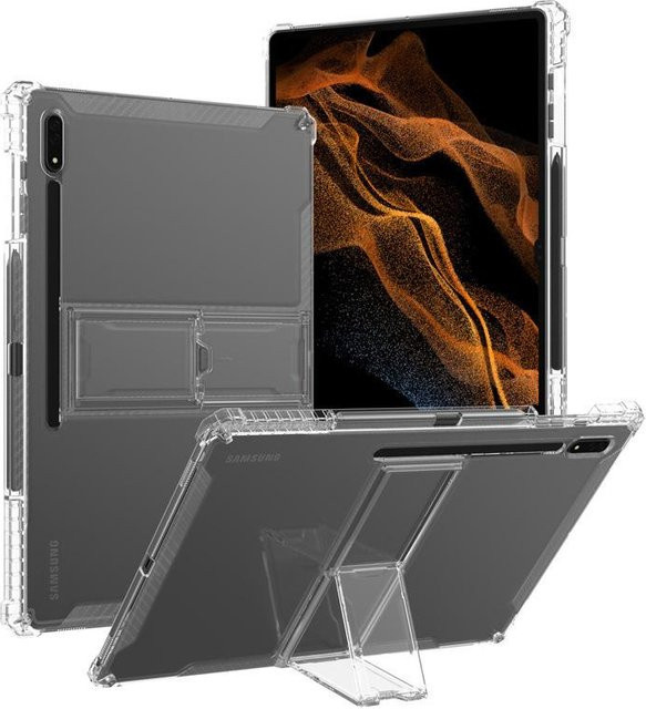 Transparente TPU Hülle mit PC Ständer für Samsung Galaxy Tab S10 Lite, S9 FE, S8, S7 und Ultra Modelle - Bild 1