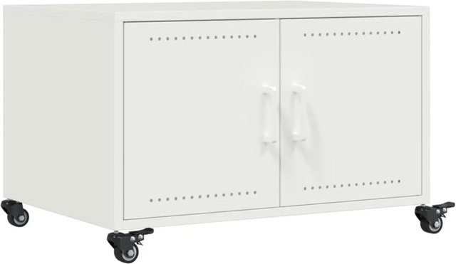 vidaxl Couchtisch modern in Weiß aus Metall, B/T/H: 68 x 50 x 43,5 cm - Bild 1