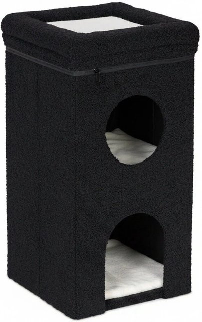 Relaxdays Katzenhöhle aus Polyester in Schwarz, faltbar, B/T/H: 76 x 40 x 40 cm - Bild 1