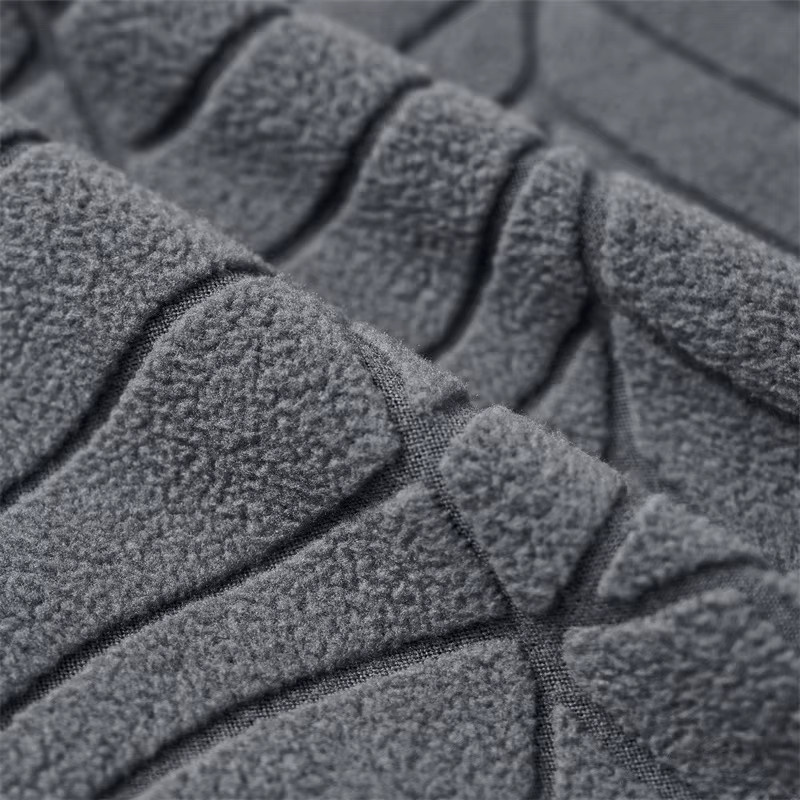 WANERQU Runder Bodenkissenbezug aus Jacquard mit floralem Design in Grau - Bild 3